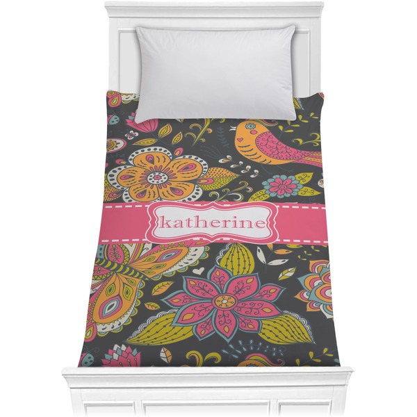 Custom Birds & Butterflies Comforter - Twin XL (Personalized)