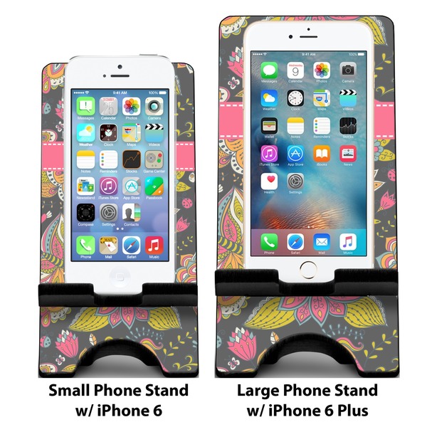 Birds & Butterflies Compare Phone Stand Sizes - with iPhones