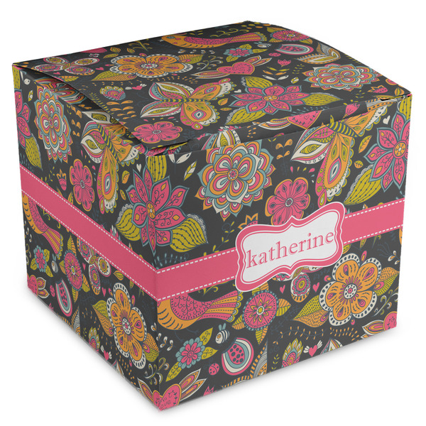 Custom Birds & Butterflies Cube Favor Gift Boxes (Personalized)