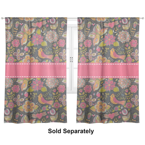 Birds & Butterflies Curtain 112x80 - Lined