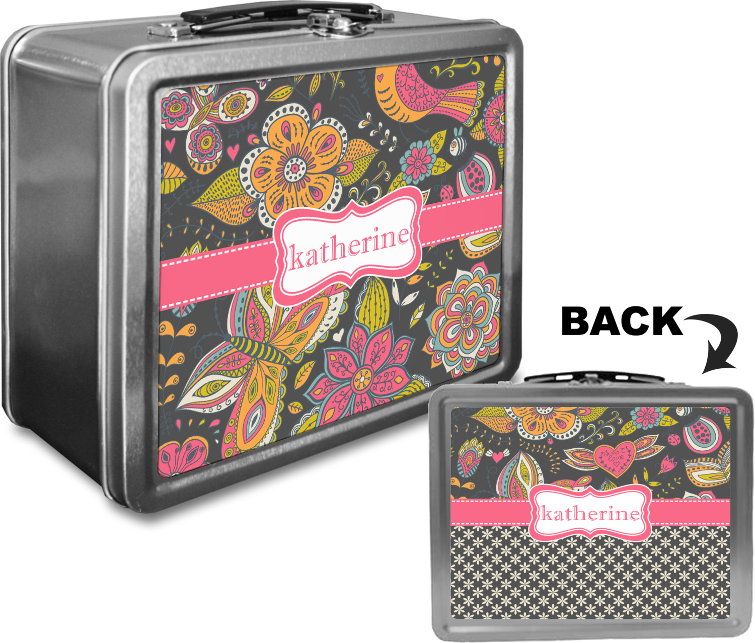 Birds & Butterflies Lunch Box (Personalized) YouCustomizeIt