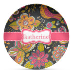 Birds & Butterflies Microwave Safe Plastic Plate - Composite Polymer (Personalized)