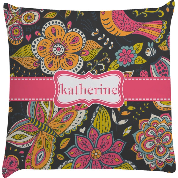 Custom Birds & Butterflies Decorative Pillow Case (Personalized)
