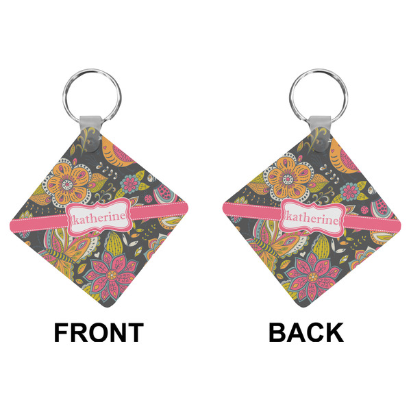 Birds & Butterflies Diamond Keychain (Front + Back)