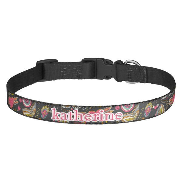Custom Birds & Butterflies Dog Collar (Personalized)