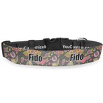 Birds & Butterflies Deluxe Dog Collar - Medium (11.5" to 17.5") (Personalized)
