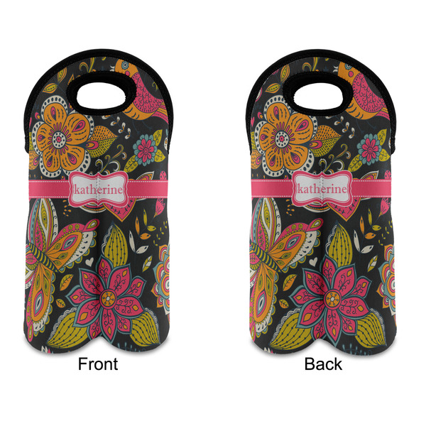 Birds & Butterflies Double Wine Tote - APPROVAL (new)
