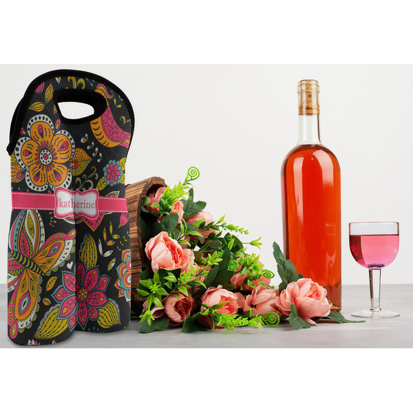 Birds & Butterflies Double Wine Tote - LIFESTYLE (new)