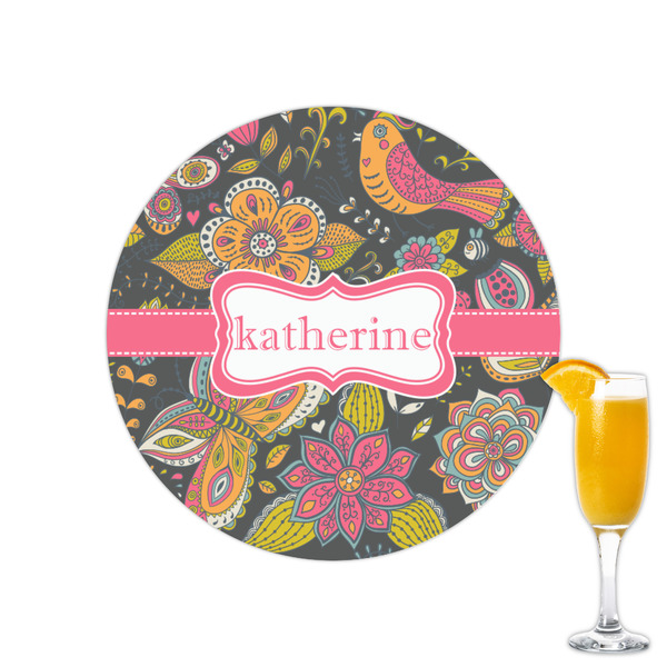 Custom Birds & Butterflies Printed Drink Topper - 2.15" (Personalized)