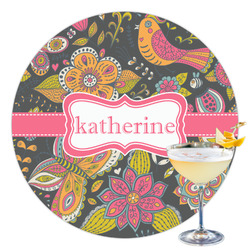 Birds & Butterflies Printed Drink Topper - 3.5" (Personalized)