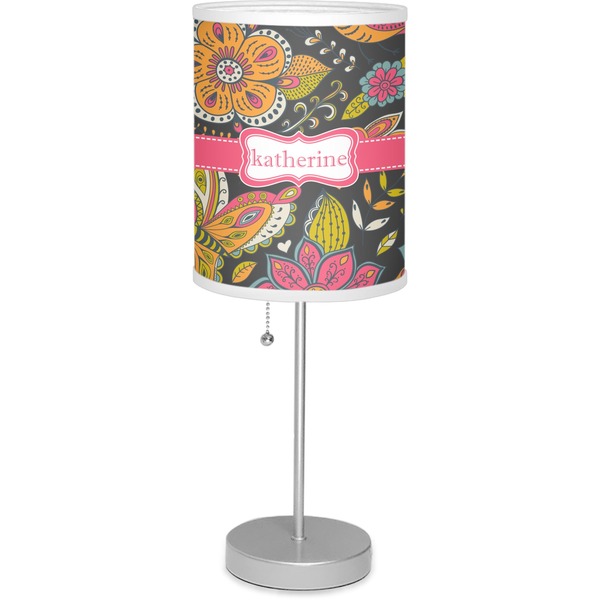 Custom Birds & Butterflies 7" Drum Lamp with Shade (Personalized)