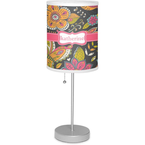 Custom Birds & Butterflies Lamp with Drum Shade (Personalized)