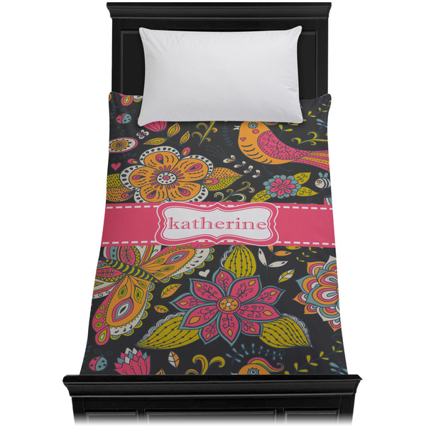 Birds & Butterflies Duvet Cover - Twin XL - On Bed - No Prop