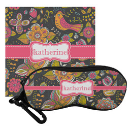 Birds & Butterflies Eyeglass Case & Cloth (Personalized)