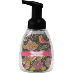 Birds & Butterflies Foam Soap Bottle - Black (Personalized)