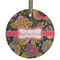 Birds & Butterflies Frosted Glass Ornament - Round