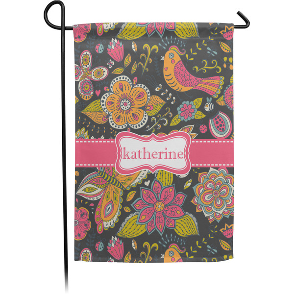 Custom Birds & Butterflies Small Garden Flag - Single Sided w/ Name or Text