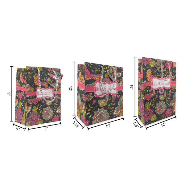 Birds & Butterflies Gift Bags - All Sizes - Dimensions
