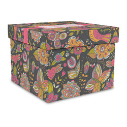 Birds & Butterflies Gift Box with Lid - Canvas Wrapped - Large (Personalized)