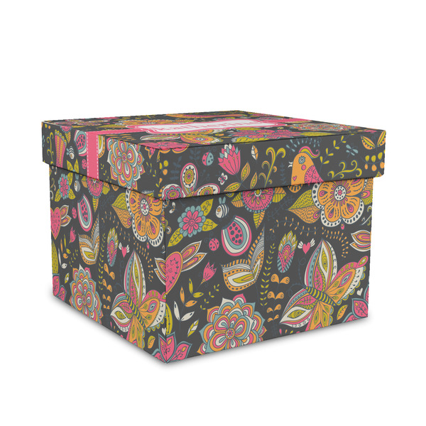 Custom Birds & Butterflies Gift Box with Lid - Canvas Wrapped - Medium (Personalized)