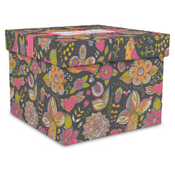 Birds & Butterflies Gift Box with Lid - Canvas Wrapped - X-Large (Personalized)