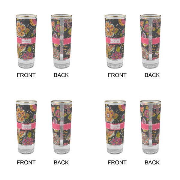 Birds & Butterflies Glass Shot Glass - 2 oz - Set of 4 - APPROVAL
