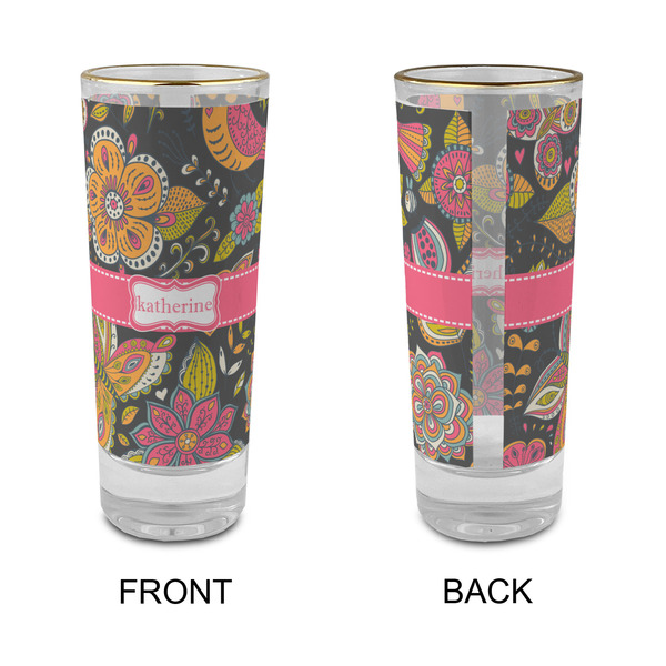 Birds & Butterflies Glass Shot Glass - 2 oz - Single - APPROVAL
