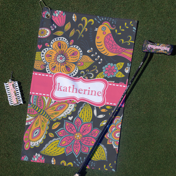 Custom Birds & Butterflies Golf Towel Gift Set (Personalized)