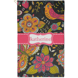 Birds & Butterflies Golf Towel - Poly-Cotton Blend - Small w/ Name or Text