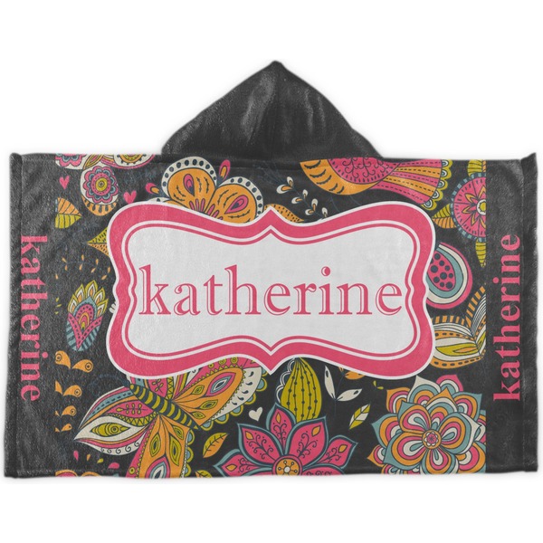 Custom Birds & Butterflies Kids Hooded Towel (Personalized)