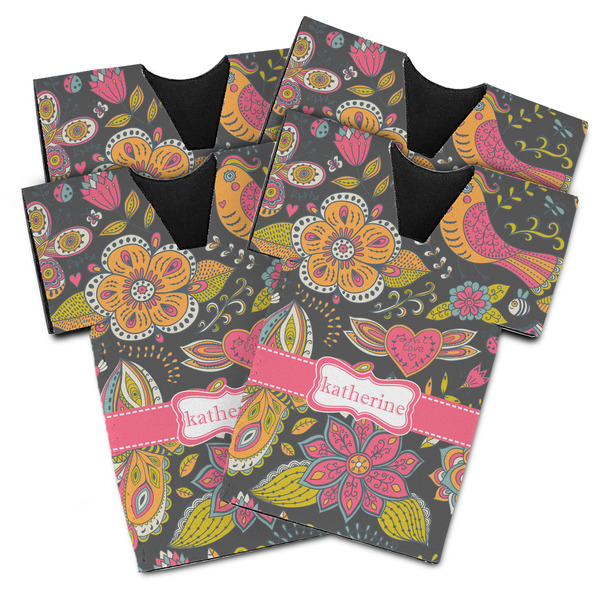 Birds & Butterflies Jersey Bottle Cooler - Set of 4 - MAIN (flat)