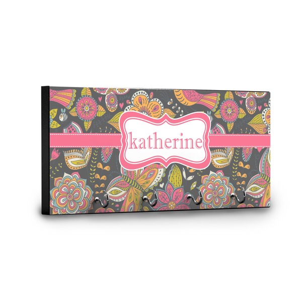 Birds & Butterflies Key Hanger - Front View with Hooks