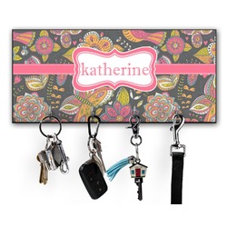 Birds & Butterflies Key Hanger w/ 4 Hooks w/ Name or Text