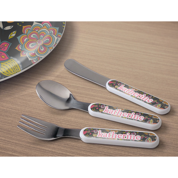 Birds & Butterflies Kids Flatware w/ Plate
