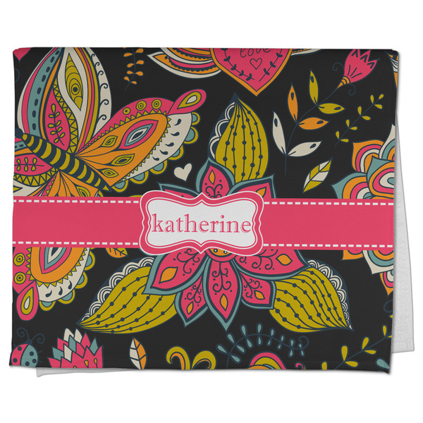Custom Birds & Butterflies Kitchen Towel - Poly Cotton w/ Name or Text