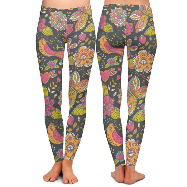 Birds & Butterflies Ladies Leggings - Front and Back
