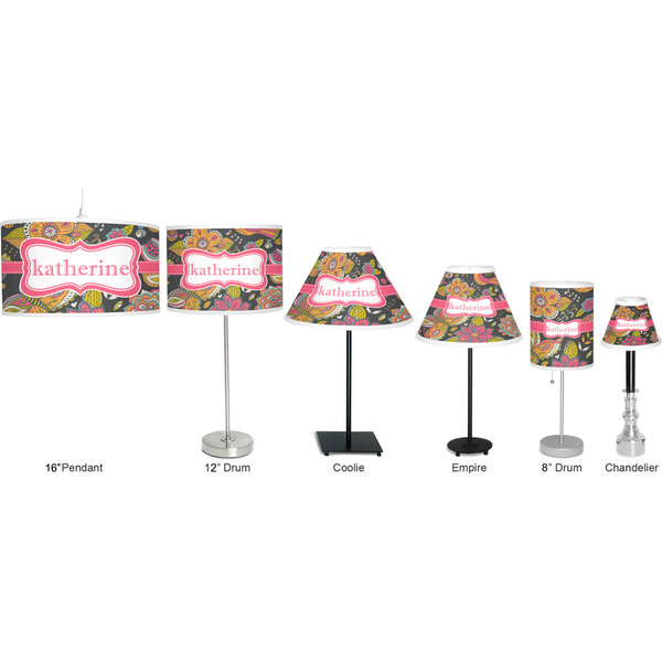 Birds & Butterflies Lamp Full View Size Comparison