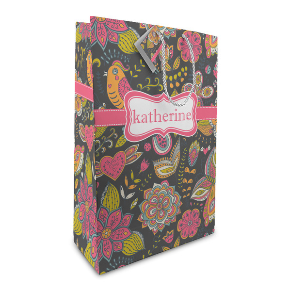 Custom Birds & Butterflies Large Gift Bag (Personalized)