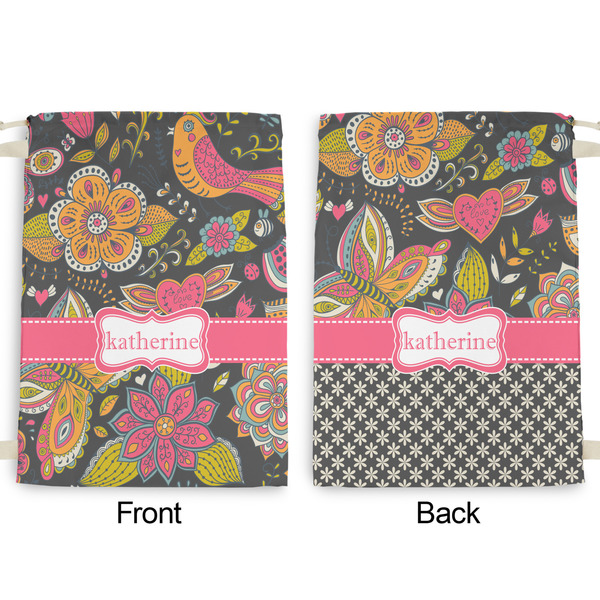 Birds & Butterflies Large Laundry Bag - Front & Back View