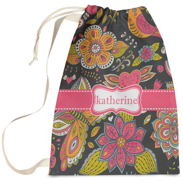Custom Birds & Butterflies Laundry Bag - Large (Personalized)
