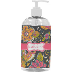 Birds & Butterflies Plastic Soap / Lotion Dispenser (16 oz - Large - White) (Personalized)