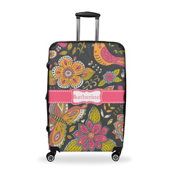 Birds & Butterflies Suitcase - 28" Large - Checked w/ Name or Text