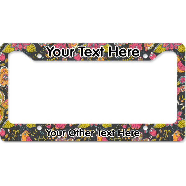 Custom Birds & Butterflies License Plate Frame - Style B (Personalized)