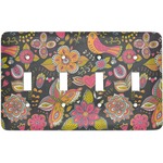 Birds & Butterflies Light Switch Cover (4 Toggle Plate)