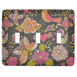 Birds & Butterflies Light Switch Cover (3 Toggle Plate)