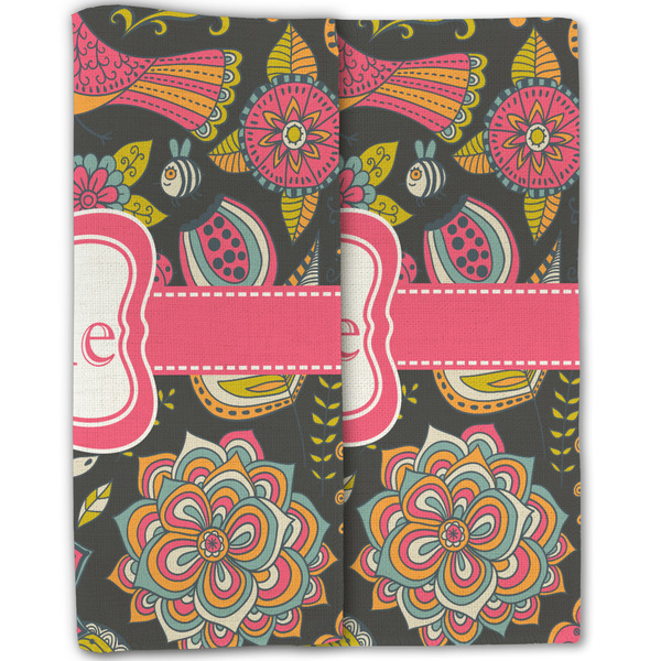 Birds & Butterflies Linen Placemat - Folded Half (double sided)