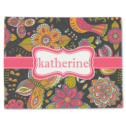 Birds & Butterflies Single-Sided Linen Placemat - Single w/ Name or Text