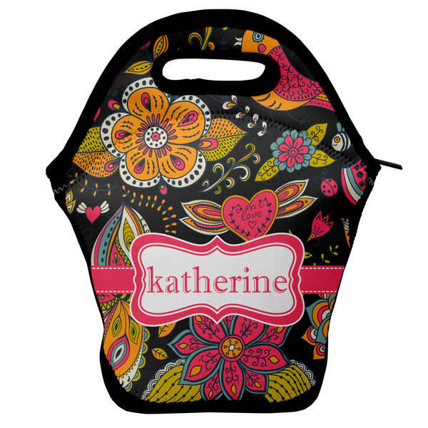 Custom Birds & Butterflies Lunch Bag w/ Name or Text