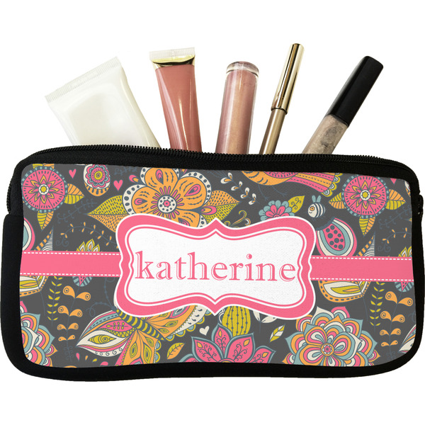Custom Birds & Butterflies Makeup / Cosmetic Bag (Personalized)