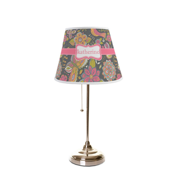 Birds & Butterflies Poly Film Empire Lampshade - On Stand